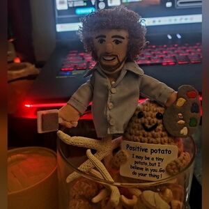 Bob Ross Finger Puppet with Positive Potato